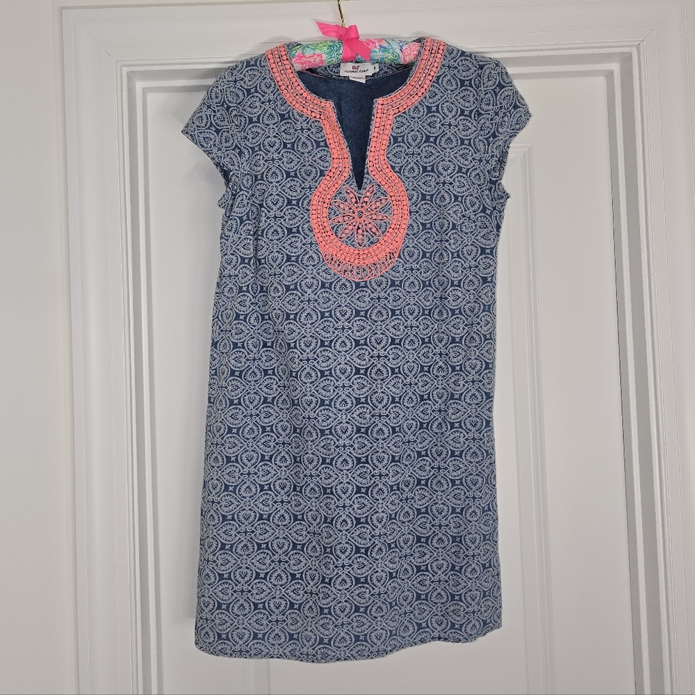 Vineyard Vines Blue and Pink Mini Dress